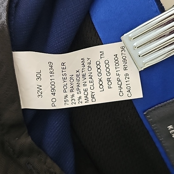 Kenneth Cole Reaction Techni-Cole Performance Dress Pants Blue 32x30 - Picture 7 of 9